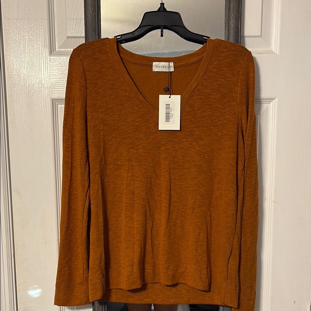 HAYES LONG SLEEVE BURNT ORANGE TOP - LP